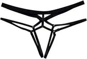 [MOOCO MORNING] Women Sexy Bandage Hollow Out Thong Panties T Back Lingerie Ladies Open Crotch Briefs Underwear