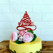 Acrylic Red Christmas Tree Cake Topper