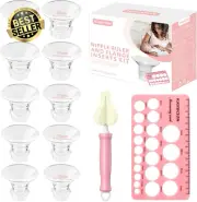 13PCS Flange Sizing Kit with Nipple Card & Brush Silicone Inserts for 24mm Pumps