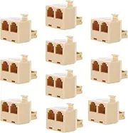 LIFKICH 10PCS Splitter Telephone Wall Separator Landline Converter for Connecting Telephones Fax Machines and Modems Convenient to Line Adapter for Use