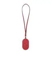 leather name tag One size Red