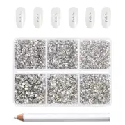 7200pcs Flatback,Clear Rhinestones Nail Gems Round Crystal for crystal