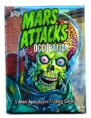 MARS ATTACKS OCCUPATION TOPPS 2015 HOT PACK W/ METAL CARD HIT **RARE RETRO WAX