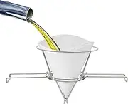 Fryer Oil Filter Stand, Deep Fryer Oil Strainer Stand with Foldable Arms, Stainless Steel Reusable Strainer Rack for Kitchen Home Restaurant Cafe Hotel