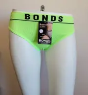 Bonds Originals Ladies WU8GA DAW Scuba Lime Retro Rib Hi Bikini Brief Size 8 New