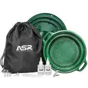 ASR Outdoor 14pc Gold Panning Kit Stackable 1/8 Inch Sifter Backpack Prospecting
