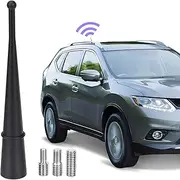 3.98 Inch Universal Car Radio Rubber Short Antenna Mast FM AM Vehicle Stereo Radio Replacement Antennae with M4 M5 M6 Screw Adapter Compatible with Car Stereo Receiver Media Head Unit