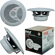 2 PYLE PLMR60W 18 cm 180 mm Double Cone White Speaker Waterproof for Sea Swimming Pool Boat Hotel Restaurant Pub 75 Watt RMS 150 Watt Max per Pair