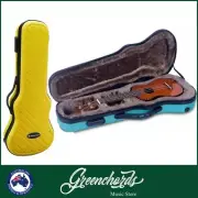 Crossrock Soprano Ukulele Shaped ABS Travel Hard Case Zipper Lock Straps