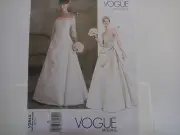 Vogue 2842 V2842, Bridal Original, Off Shoulder Gown PATTERN, Misses 12,14,16