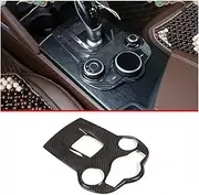 A73Q-Real Carbon Fiber Car Gear Shift Frame Compatible For Alfa Romeo Giulia Stelvio 2017 2018 2019 Center Console Panel Cover Trim