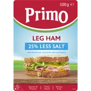 Primo Leg Ham Sliced Salt Reduced 100g