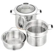 Scanpan Coppernox Multi Pasta Pot Set Double Riveted Stainless Steel Handle