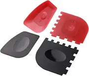 4pcs Grill Pan Cleaning Set Cast Iron Pan Scraper Iron Pan Cleaner Non-Slip Design Easy to Use Black/red