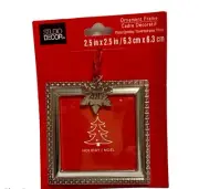 Christmas Tree Ornament Year 2015 Square Photo Picture Frame Decoration NEW