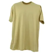 Wright Ditson Plain Blank Light Mustard Short Seeve Crew Neck Tshirt Tee X-Large