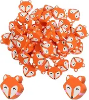 WSDMAVIS 100Pcs Cartoon Mini Fox Erasers Little Animal Erasers Funny Pencil Erasers Cute Erasers Bulk Pack of 3D Fox Erasers for Drawing Writing Sketching