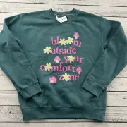 NEW PAC SUN Bloom Outside Your Comfort Zone Pullover Sweatshirt Women's XS Green