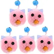WOONEKY 5Pcs Plush Cat Mouse Interactive Kitten Plaything with Bell Stimulates Hunting Instincts Soft Mice Shape for Indoor Cats for Exercise and Entertainment