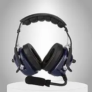 General Aviation Headset, Dual Plug 3.5mm 24dB Noise Reduction Pilot Headphone with Adjustable Headband and Windproof Foam Microphone
