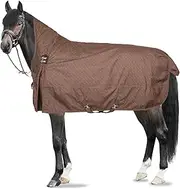HORZE Avalanche 1200D Lightweight Turnout Blanket with Fleece Lining | Waterproof Horse Rain Sheet - Mustang Brown - 75 in