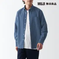 在飛比找momo購物網優惠-【MUJI 無印良品】男有機棉水洗牛津布扣領長袖襯衫(共10