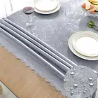Rectangle Tablecloth Jacquard Grey Table Cloths Waterproof Washable Leaves So...