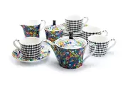 Grace Teaware Mad Hatter Bone China Tea Set 11 Piece Set Bone China