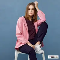 在飛比找momo購物網優惠-【FREE】UV素面短版口袋連帽外套(粉紅/丈青)