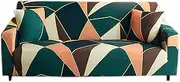 [Hyper Cover] Stretchable Sofa Cover (Nostalgic Cube, 3 Seater) - 3 Seater Couch Cover with Patterns, L Shape Lounge Protector, Durable & Stylish Furniture Covers