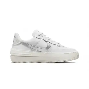 【NIKE 耐吉】Nike Air Force 1 PLT.AF.ORM 白銀勾 厚底 休閒鞋 DJ9946-101