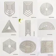 Shape Border Metal Cutting Dies Scrapbooks Geometric Background Die Stencils 1pc