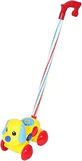 Push Walker with Bell Dog Push Car for Encourages Walking Muscle Strength Auditory Development Safe Engaging for Boys