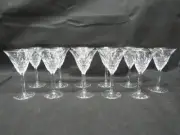 Set of 11 Vintage Orrefors Teardrop Crystal Wine Glasses 6"; Signed