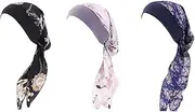 3 PACK - Chemo Turban For Cancer Women Head Scarf for Women Cancer Headwear Headwrap Head Cover Chemotherapy Headwear Cap Cancer Women Hat Scarfs Cap