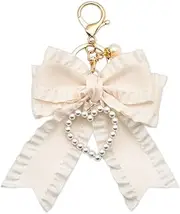 [YangQian] Bow Keychain Charm for Bag, Purse, Backpack, Women, Girls - Bowknot Accessories for Car, Handbag