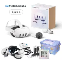 在飛比找Yahoo奇摩購物中心優惠-Meta Quest 3 512G VR主機+BOBOVR 