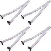 uxcell 4 Pcs IDC Flat Ribbon Cable, 2.54mm Pitch 10mm Width 30cm Long 8 Pin FC to FC Flat Ribbon Connector Jumper Wire for PC, LED Displays