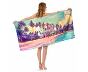 1Pc Of Ultra-Fine Fiber Double Terry Cloth Beach Towel Printed Beach Towel Swimming Sun Protection Shawl,Style3