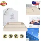 Luxurious Light Beige Twin XL Sheet Set, 500 Thread Count Cotton & Eco-Friendly