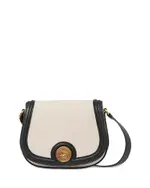Chloe Horse Medal Canvas Leather Saddle Bag