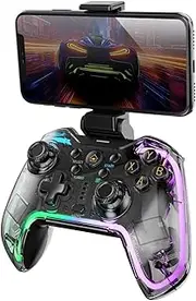 Mars Gaming MGP-BT2, Bluetooth 5.0 Gamepad, RGB Neon, Universal Smartphone Holder up to 7 Inches, Turbo Function, Haptic Feedback, Analogue Trigger, Macro Function, Dual Connection, Multiplatform