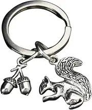[GAROZATION] 2Pcs Squirrel Shape Keychain Hand Painted Doll Keyring for Car Keys Purse Handbag Charm Unique Fashion Accessories