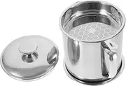 TIDTALEO Stainless Steel Oil Strainer Pot Practical Oil Container with Lid Base Tray for Kitchen Storage Cooking Oil Keeper for Home Restaurant Use