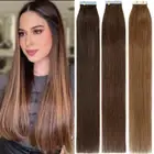 CLEARANCE Grey/Black Tape In Real Remy Human Hair Extensions Invisible/Skin Weft