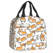 a2196 Cute Corgis Insulated Lunch Tote Bag Welsh Corgi Dog Portable Bento Box Work School sz705