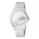 HELLO KITTY 花園迷藏時尚陶瓷腕錶-銀x白-LK673LWWI-36mm