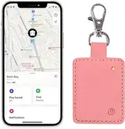 Laser Mini Keyring AirTag Alternative, Works with Apple Find My, Water-Resistant, Rechargeable, Ideal Smart Tag for Keys, Wallets, Bags, Car Accessories, Suitcase Luggage & Travel Gear - Coral Pink