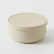 Nordic Kids Henny Silicone Bowl with Lid - Almond