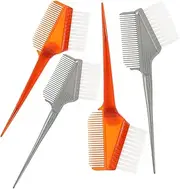 HONMEET 4pcs Hair Dye Brush Set Double-sided Hair Coloring Applicator Brush for Salon Use Slip Handle Comfortable to Hold Material